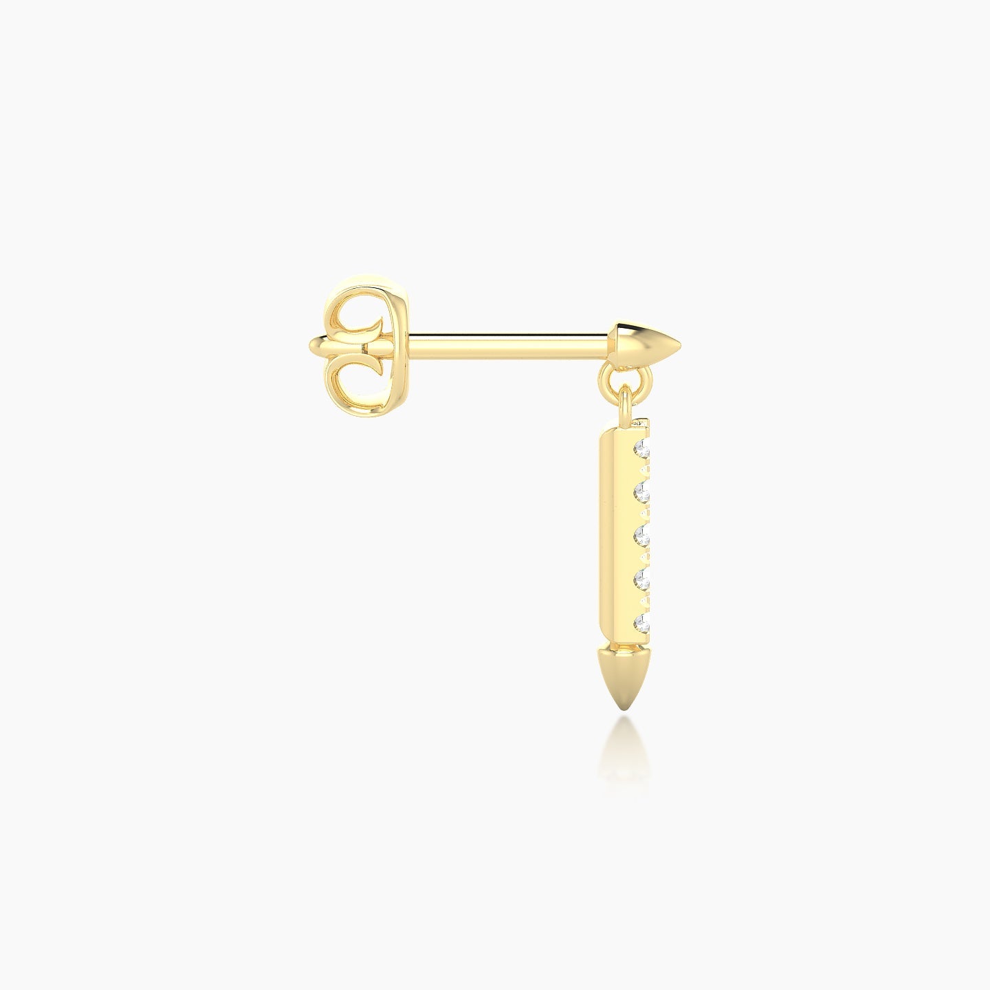 Xuan | 18k Yellow Gold 11 mm Spike Diamond Earring