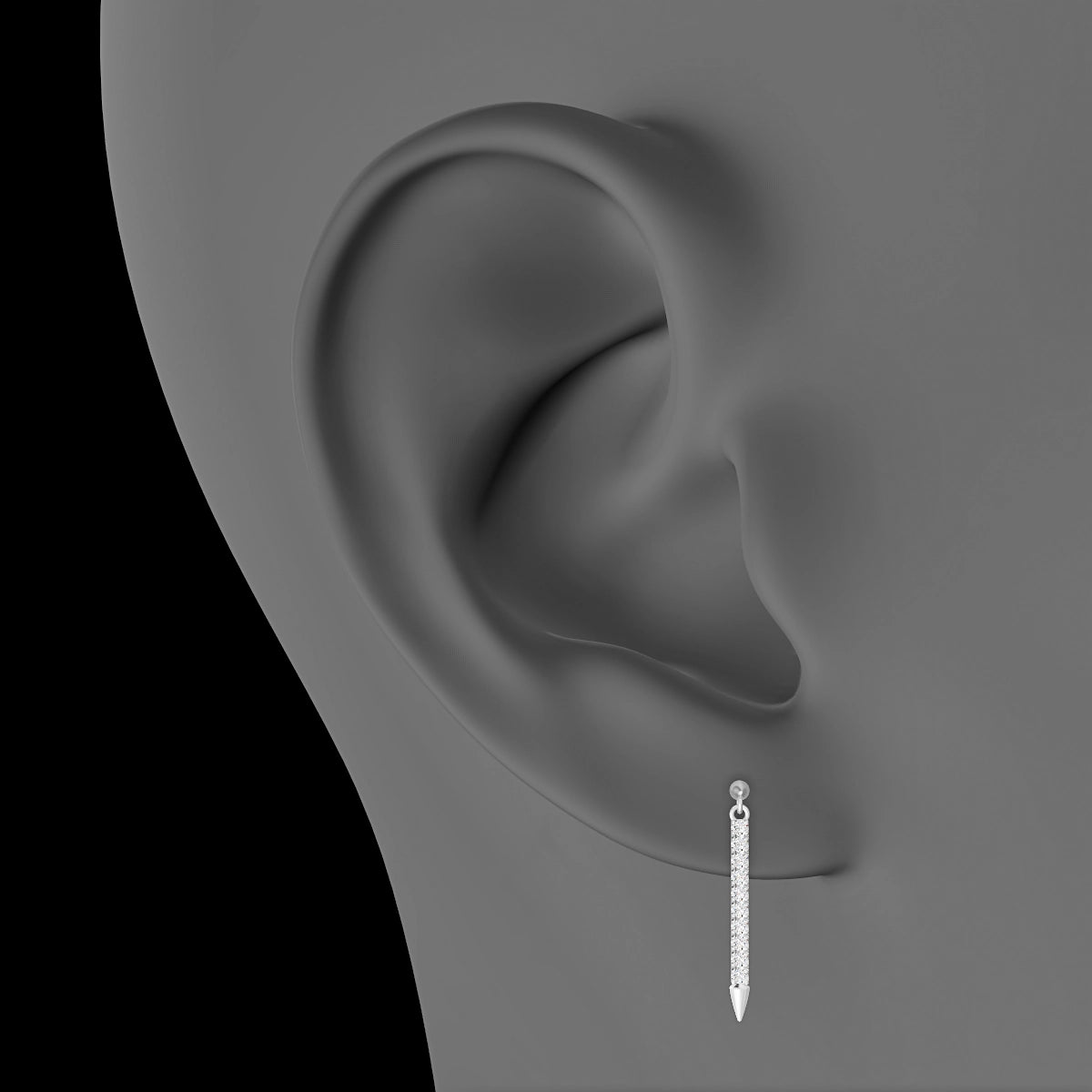 Xuan | 18k White Gold 18 mm 5 mm Spike Diamond Piercing