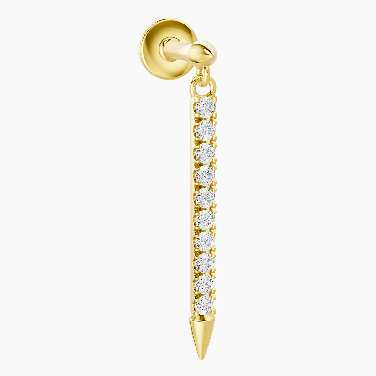 Xuan | 18k Yellow Gold 18 mm 5 mm Spike Diamond Piercing
