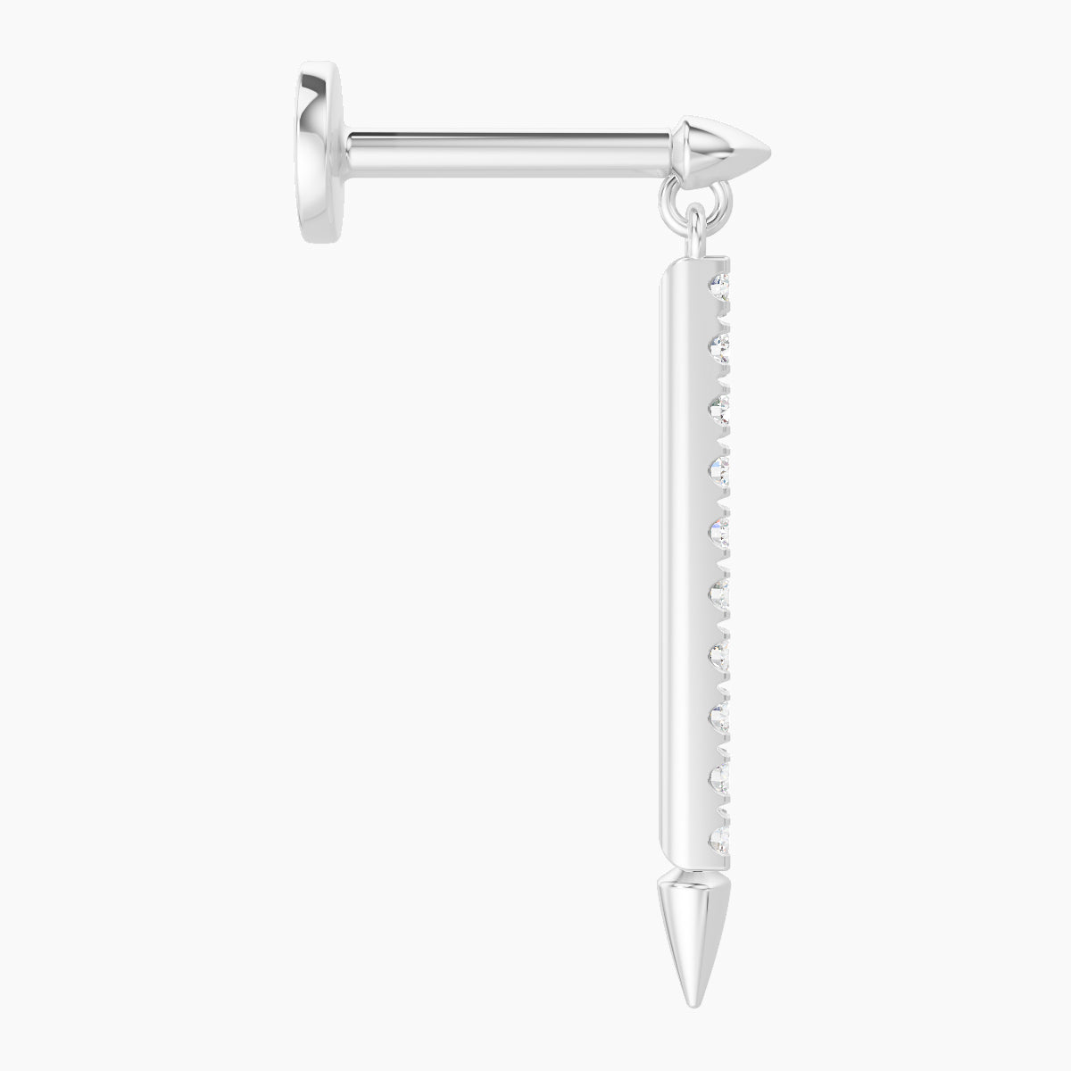 Xuan | 18k White Gold 18 mm 6.5 mm Spike Diamond Piercing