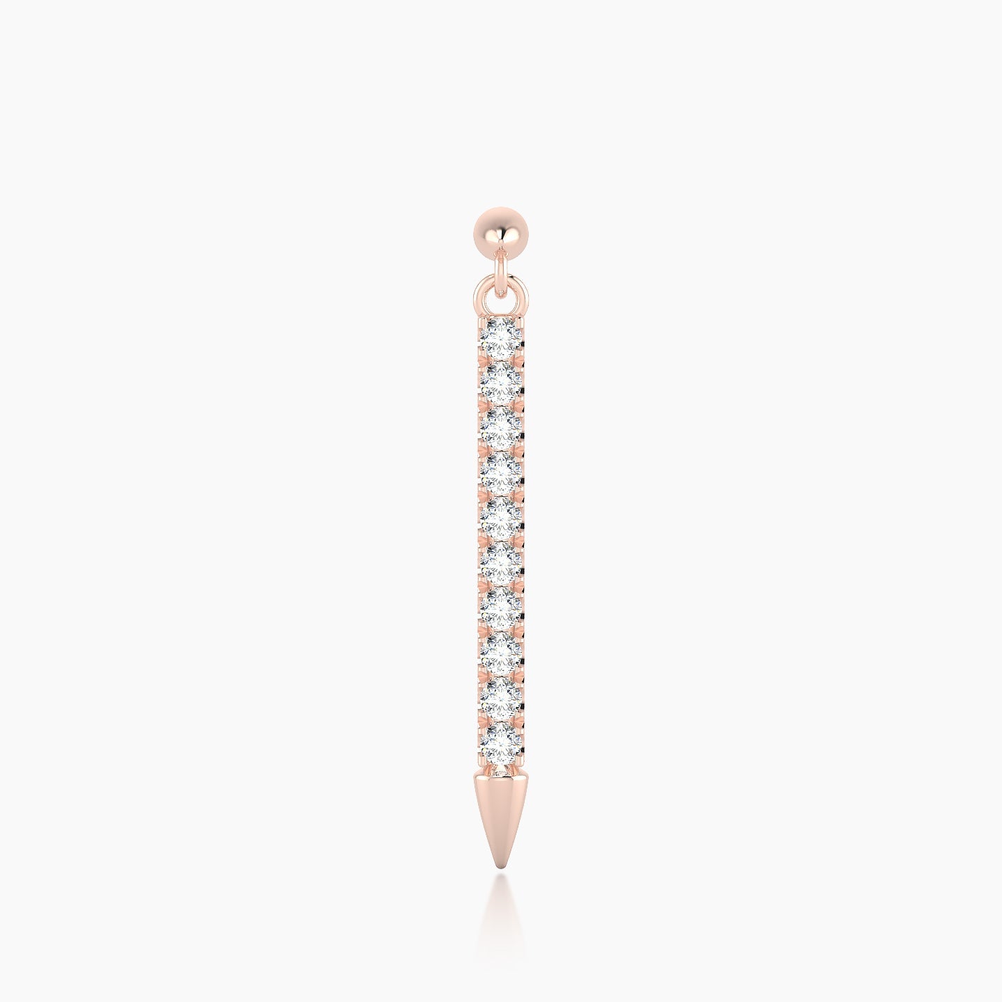 Xuan | 18k Rose Gold 18 mm Spike Diamond Earring