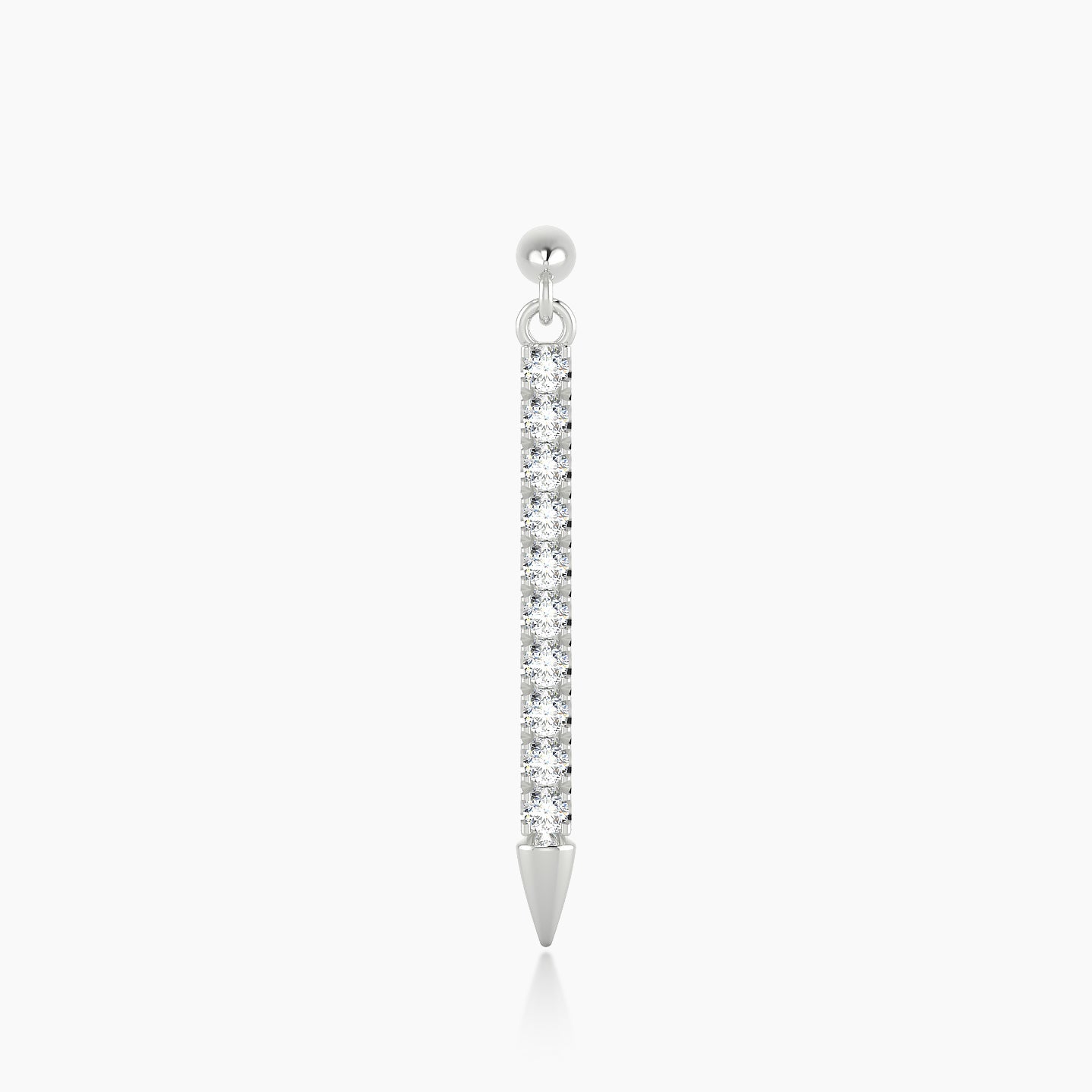 Xuan | 18k White Gold 18 mm Spike Diamond Earring