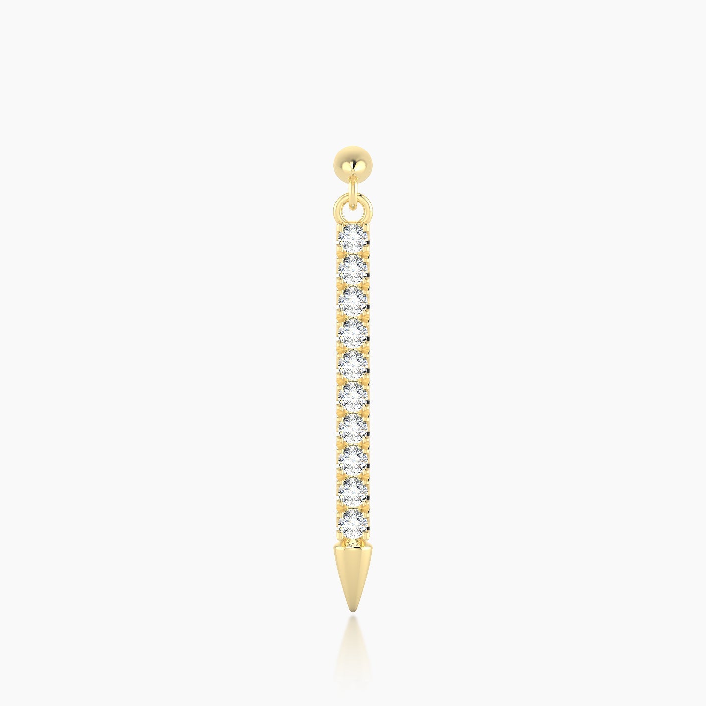 Xuan | 18k Yellow Gold 18 mm Spike Diamond Earring