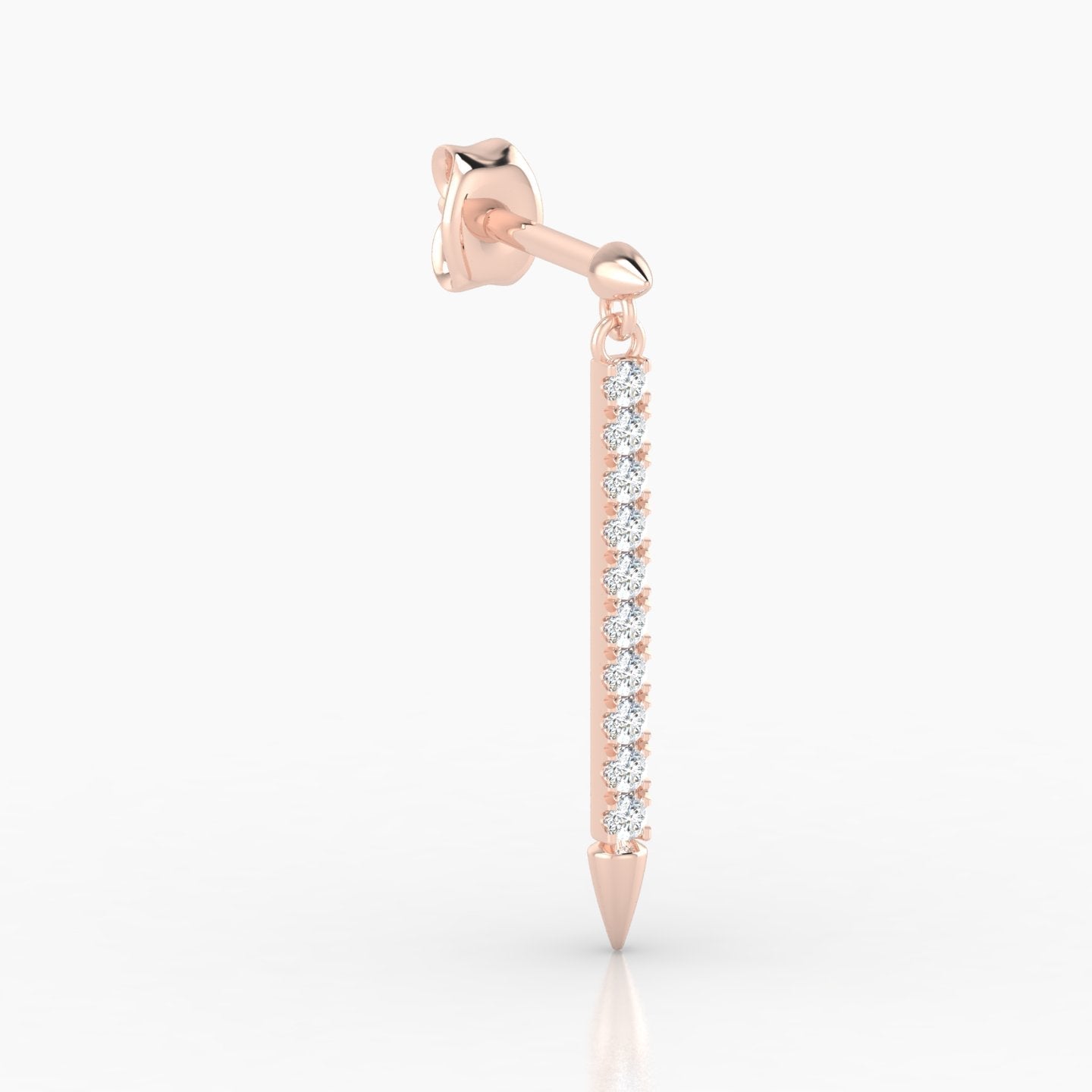 Xuan | 18k Rose Gold 18 mm Spike Diamond Earring