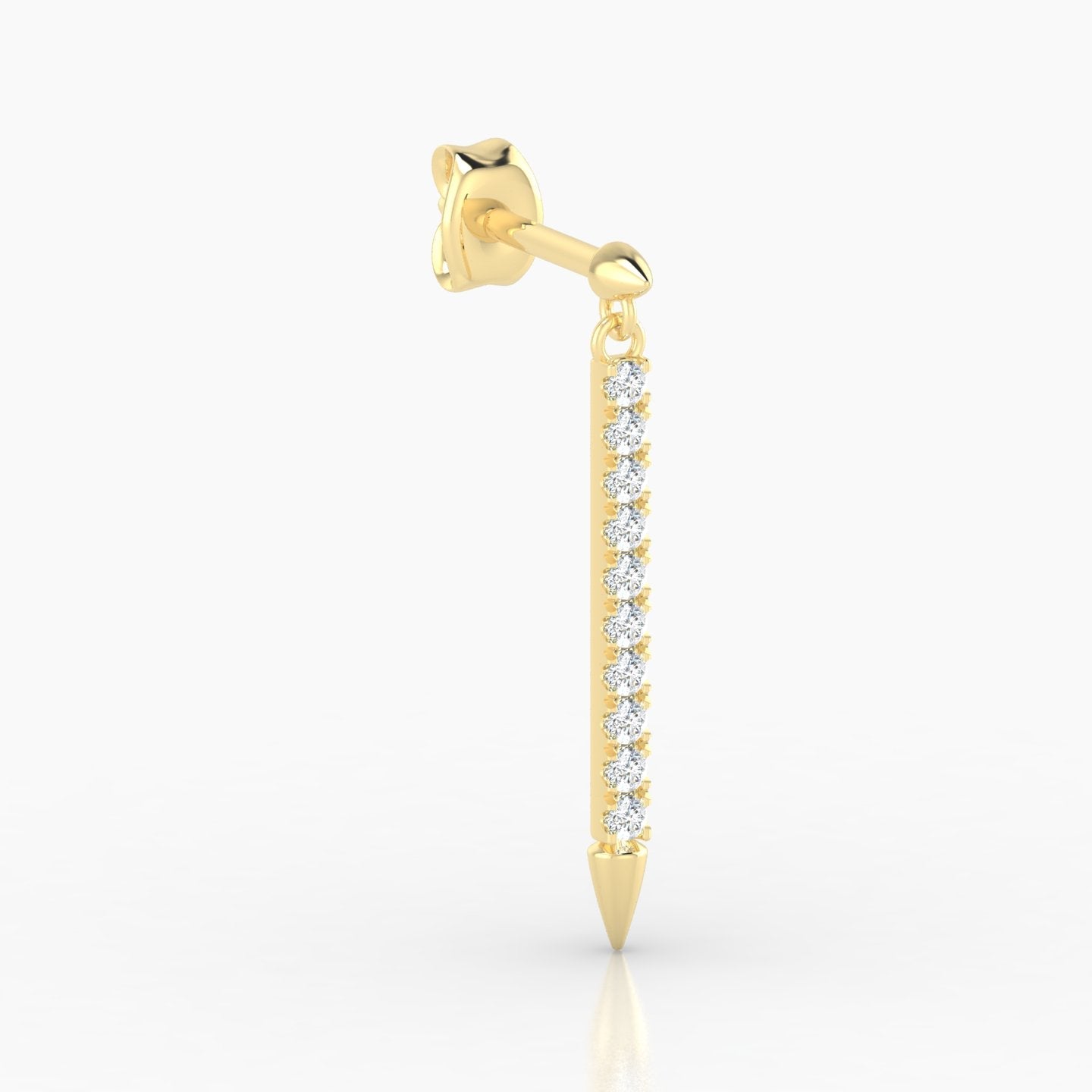 Xuan | 18k Yellow Gold 18 mm Spike Diamond Earring