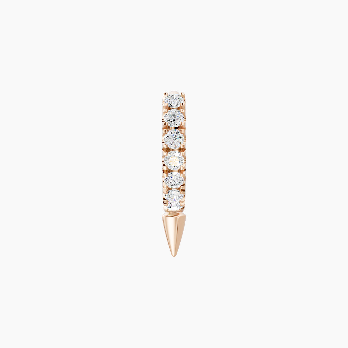 Xuan | 18k Rose Gold 5 mm Spike Diamond Hoop Piercing