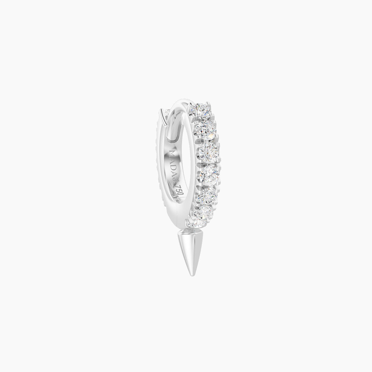 Xuan | 18k White Gold 5 mm Spike Diamond Hoop Piercing