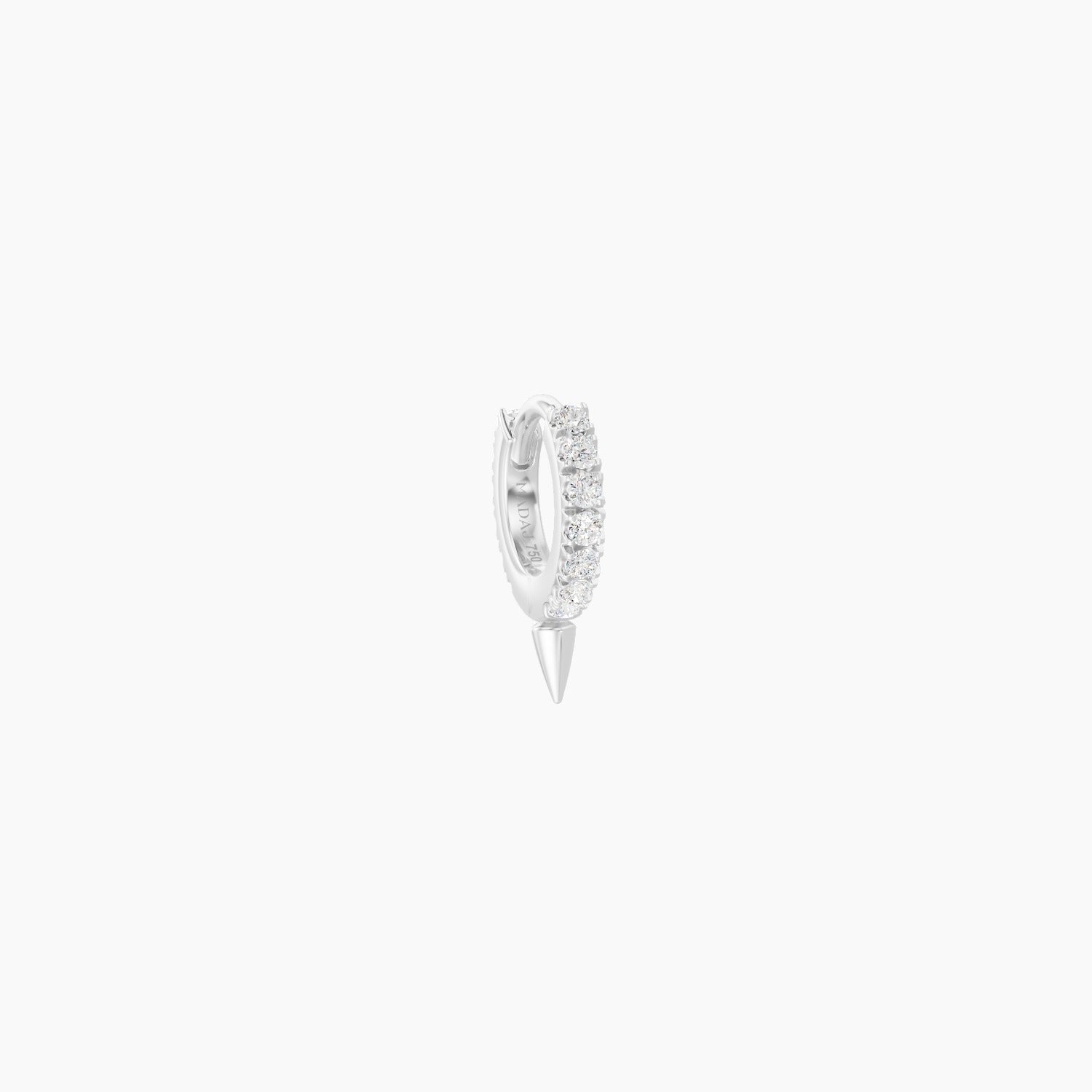 Xuan | 18k White Gold 5 mm Spike Diamond Hoop Piercing
