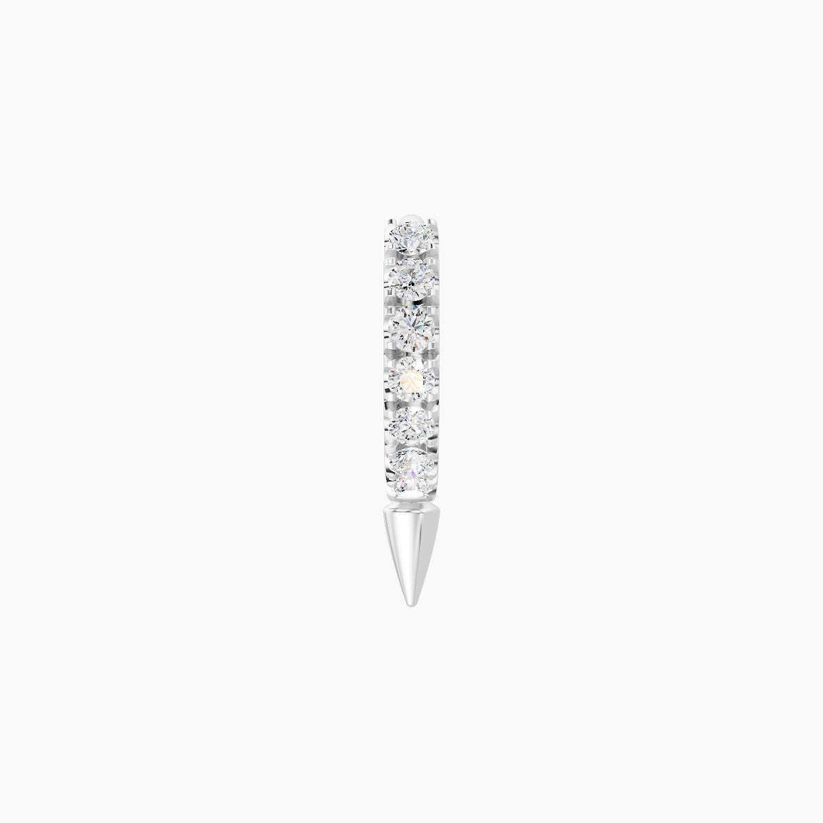 Xuan | 18k White Gold 5 mm Spike Diamond Hoop Piercing