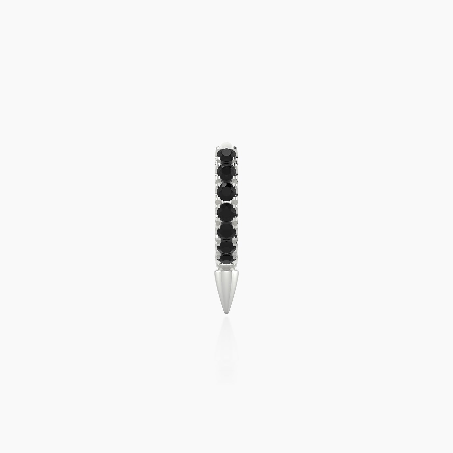 Xuan | 18k White Gold 5 mm Spike Black Diamond Hoop Piercing