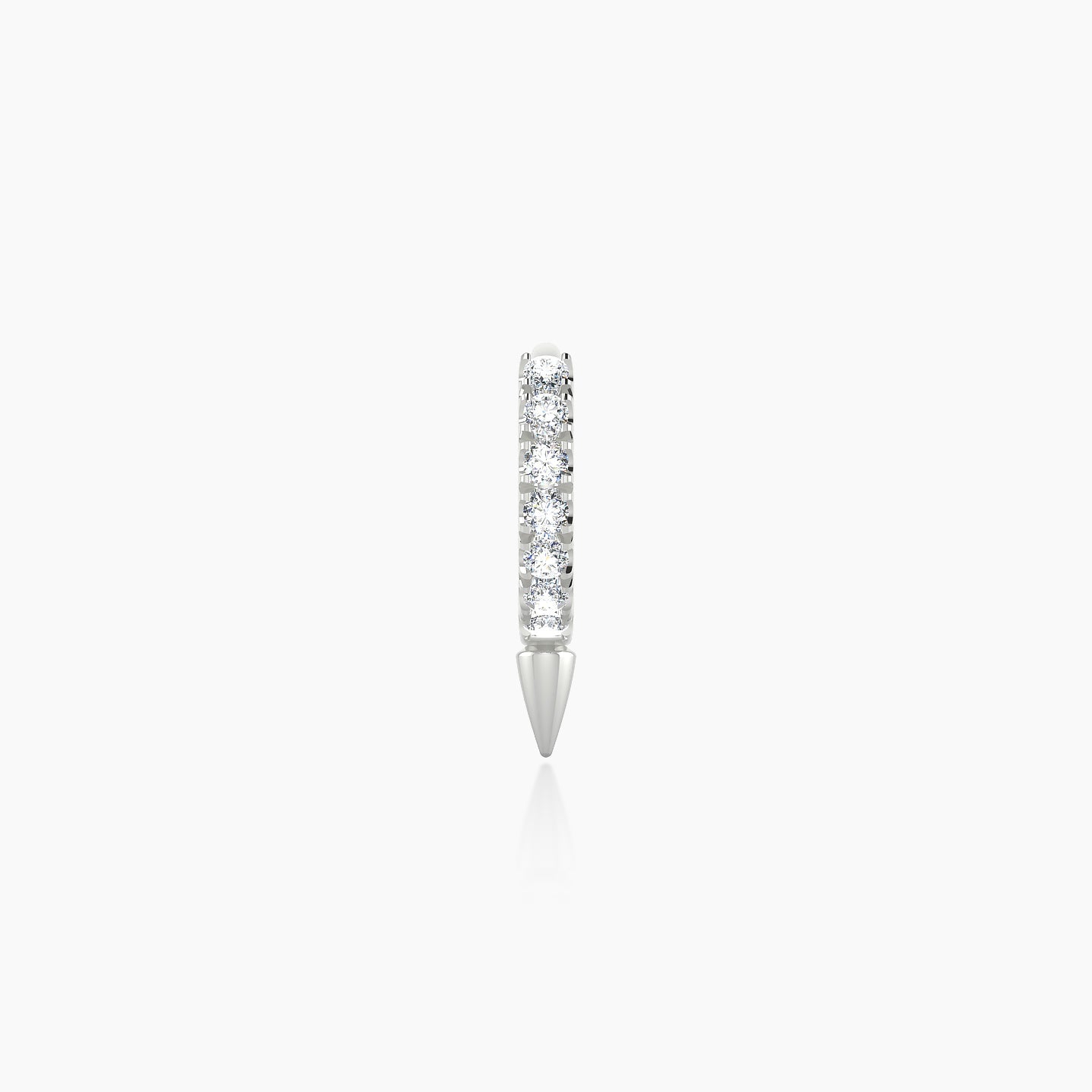 Xuan | 18k White Gold 5 mm Spike Diamond Hoop Piercing