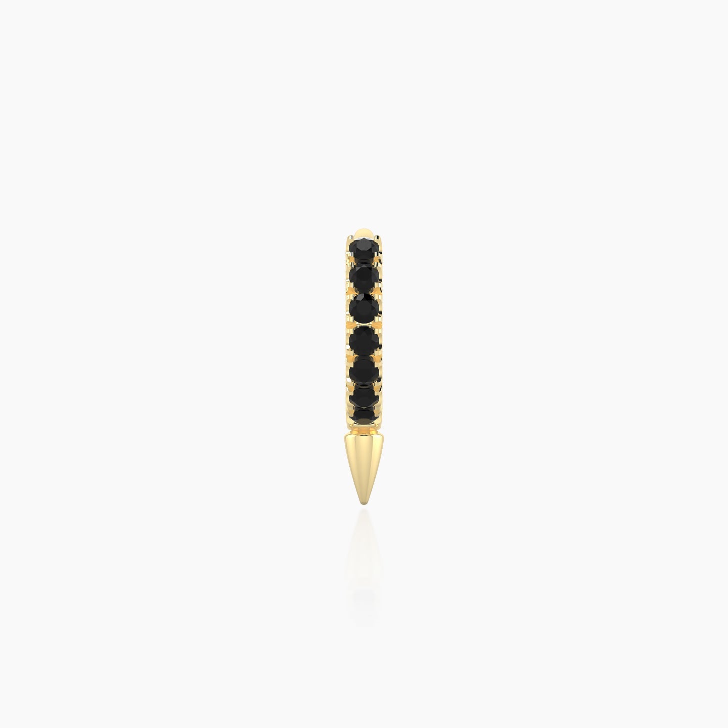 Xuan | 18k Yellow Gold 5 mm Spike Black Diamond Hoop Piercing