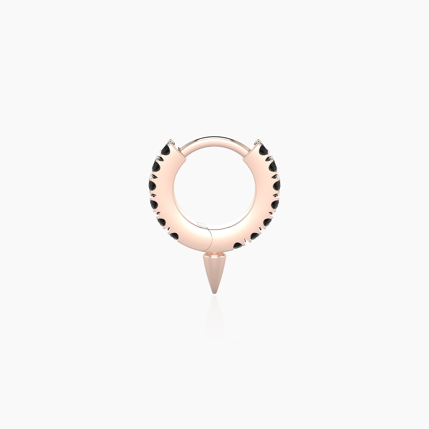 Xuan | 18k Rose Gold 5 mm Spike Black Diamond Hoop Piercing