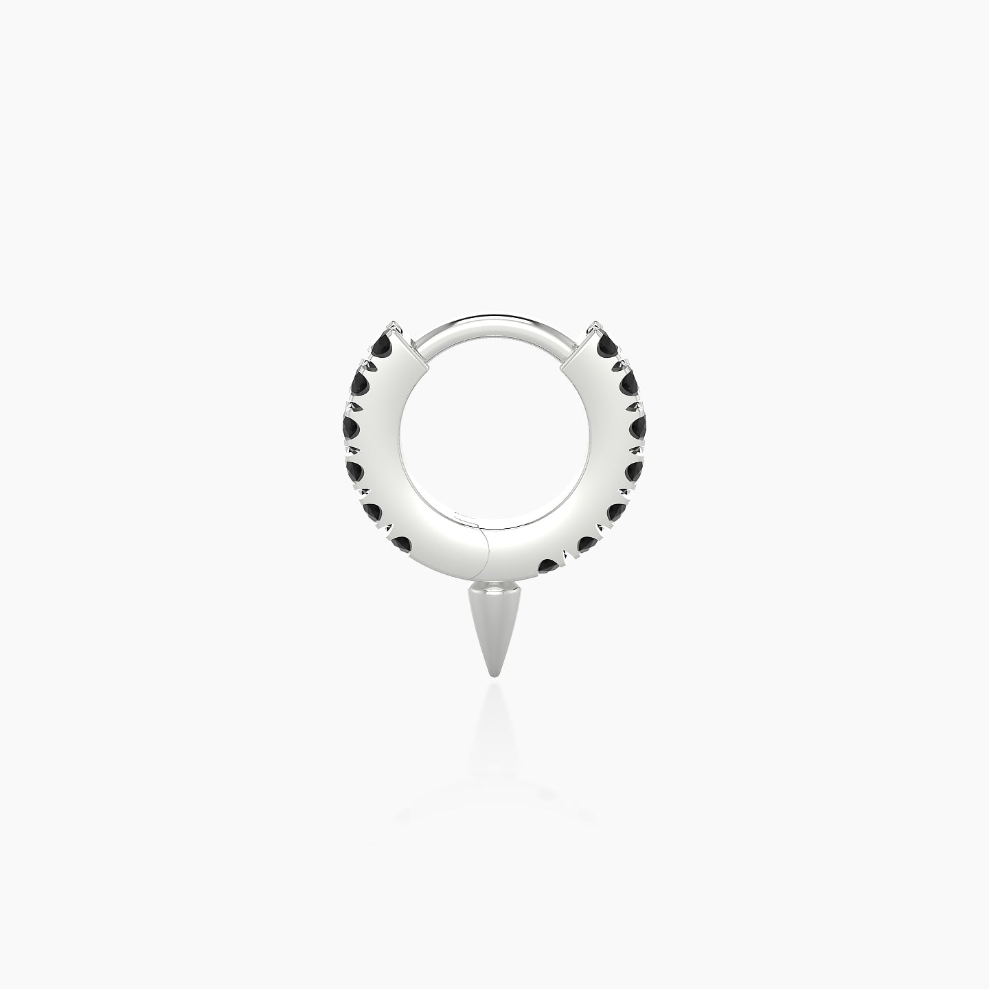 Xuan | 18k White Gold 5 mm Spike Black Diamond Hoop Piercing