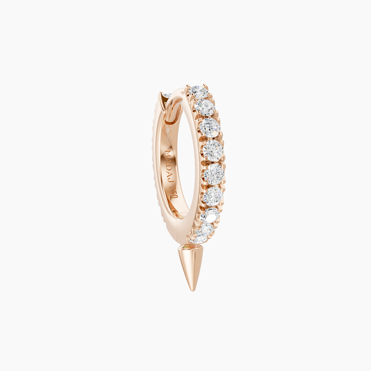 Xuan | 18k Rose Gold 6.5 mm Spike Diamond Hoop Piercing