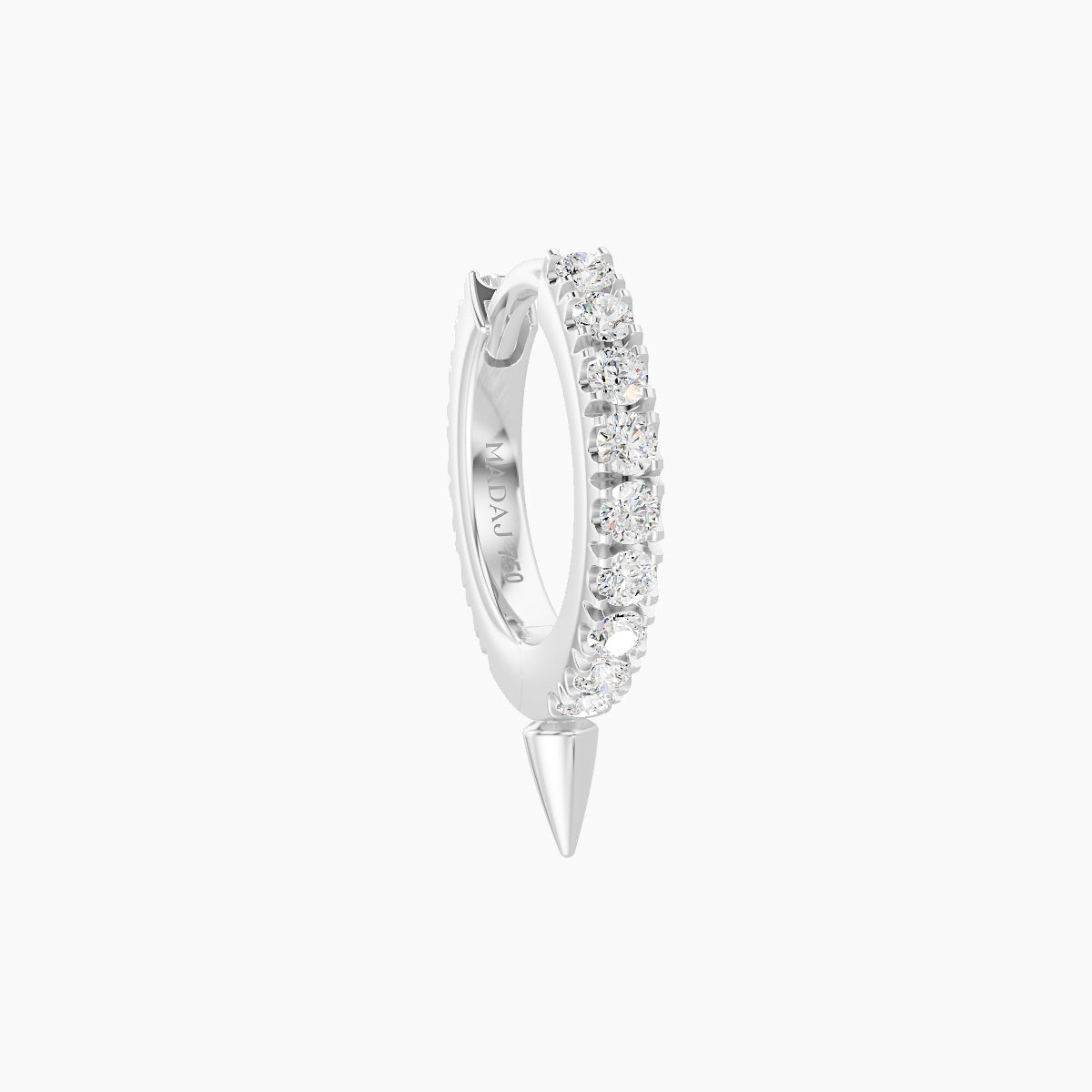 Xuan | 18k White Gold 6.5 mm Spike Diamond Hoop Piercing