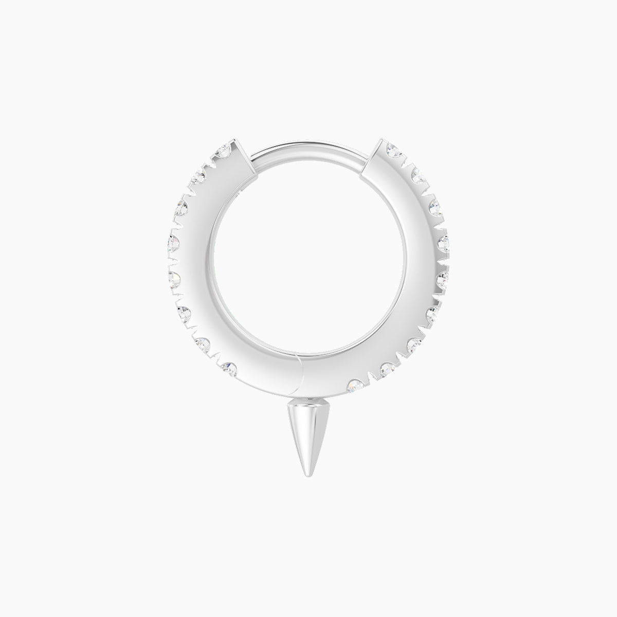 Xuan | 18k White Gold 6.5 mm Spike Diamond Hoop Piercing