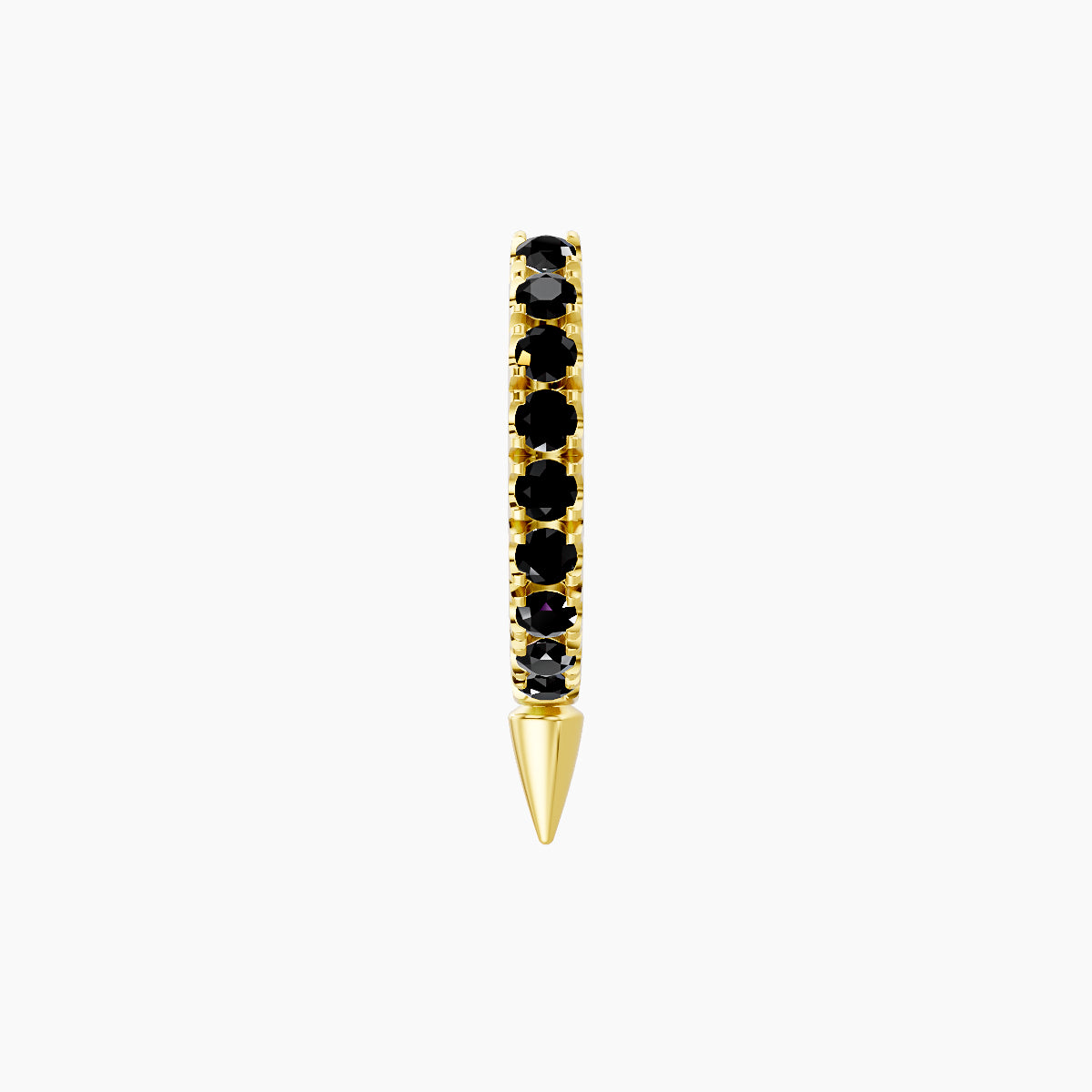 Xuan | 18k Yellow Gold 6.5 mm Spike Black Diamond Hoop Piercing