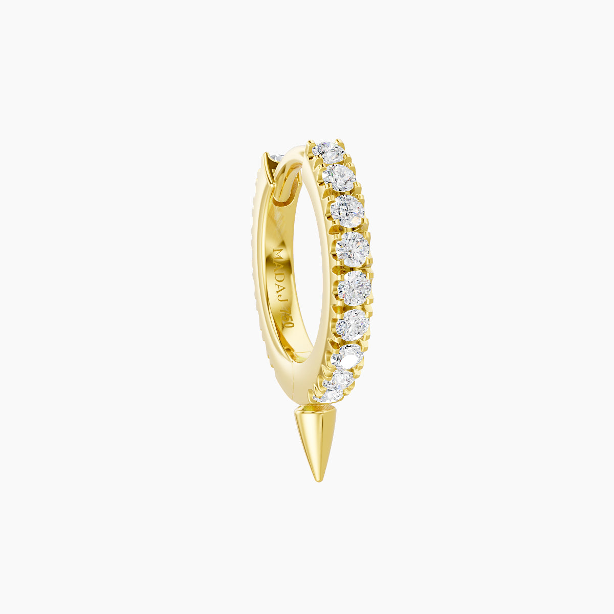Xuan | 18k Yellow Gold 6.5 mm Spike Diamond Hoop Piercing