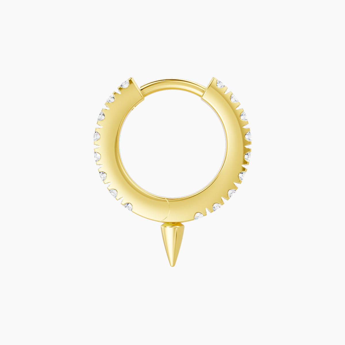 Xuan | 18k Yellow Gold 6.5 mm Spike Diamond Hoop Piercing