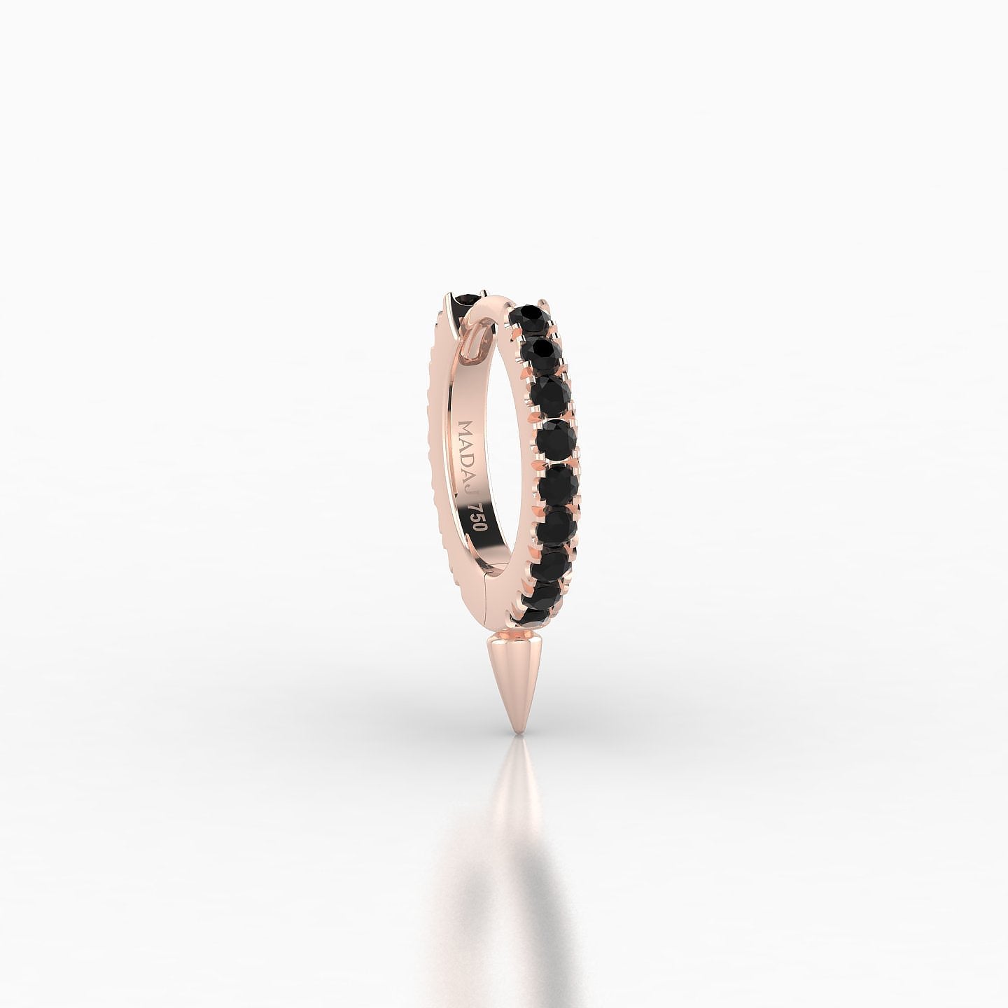 Xuan | 18k Rose Gold 6.5 mm Spike Black Diamond Hoop Piercing