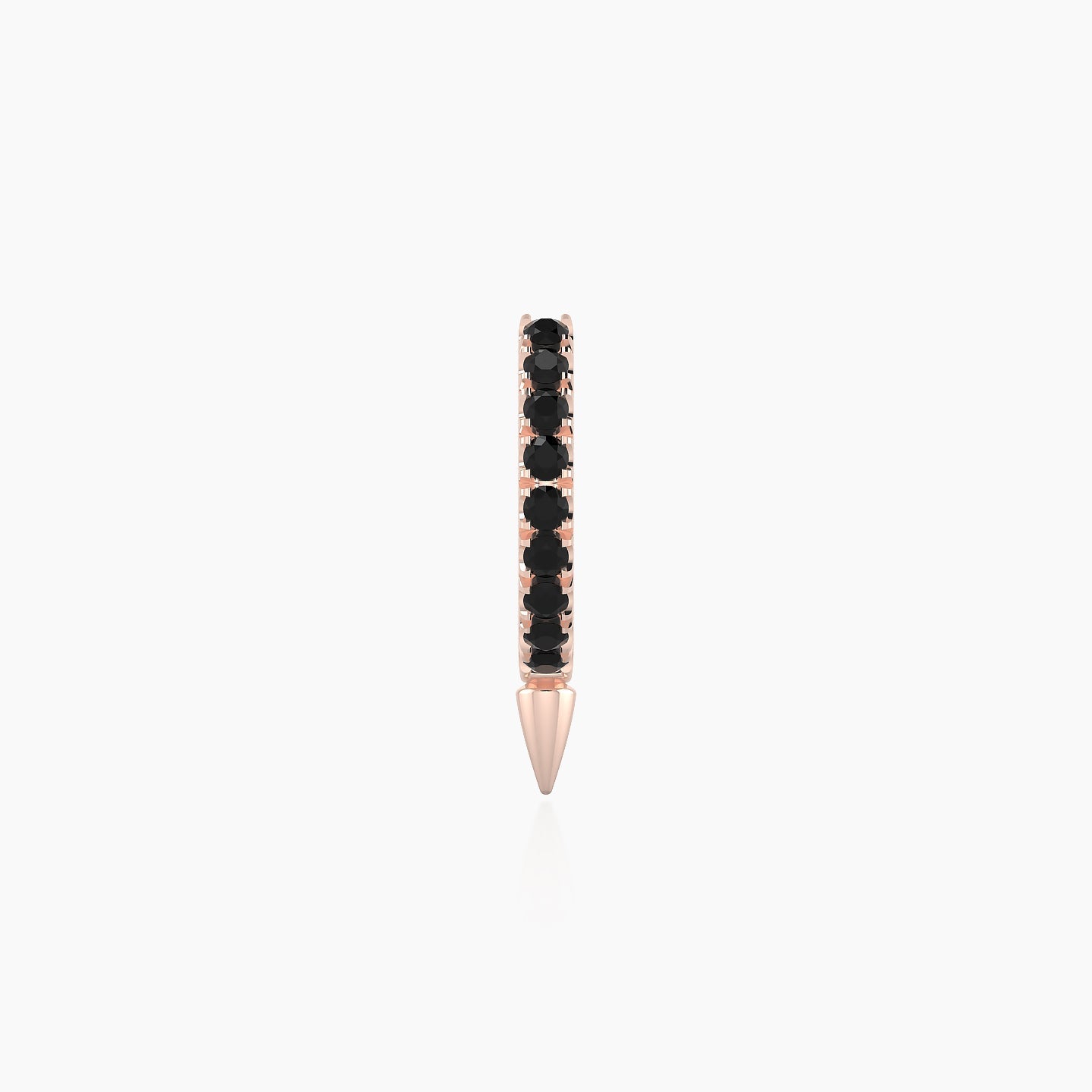 Xuan | 18k Rose Gold 6.5 mm Spike Black Diamond Hoop Piercing