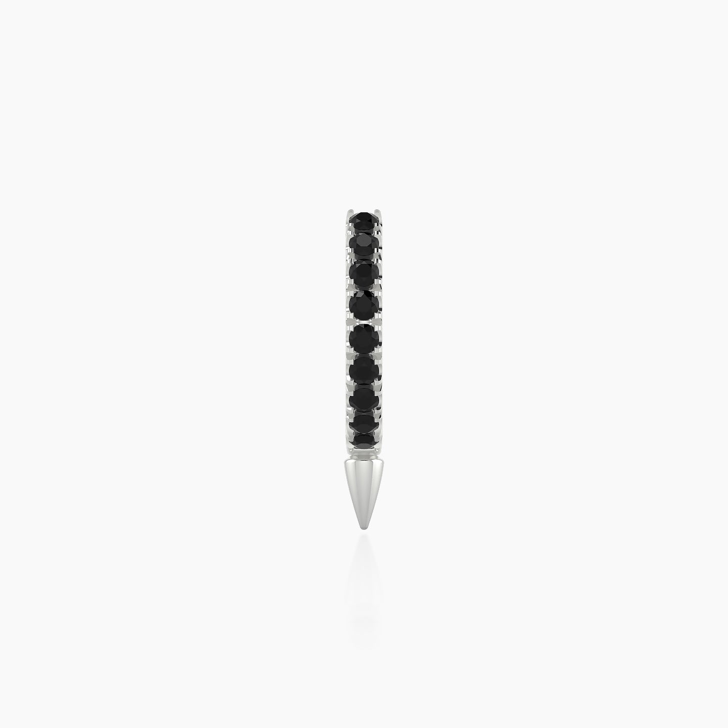 Xuan | 18k White Gold 6.5 mm Spike Black Diamond Hoop Piercing