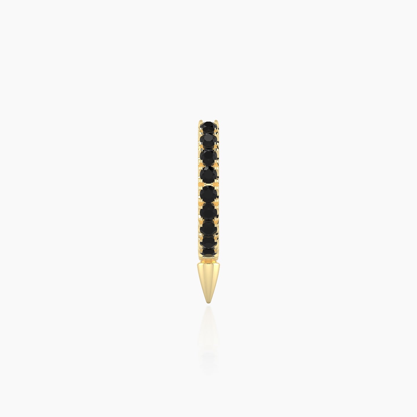 Xuan | 18k Yellow Gold 6.5 mm Spike Black Diamond Hoop Piercing