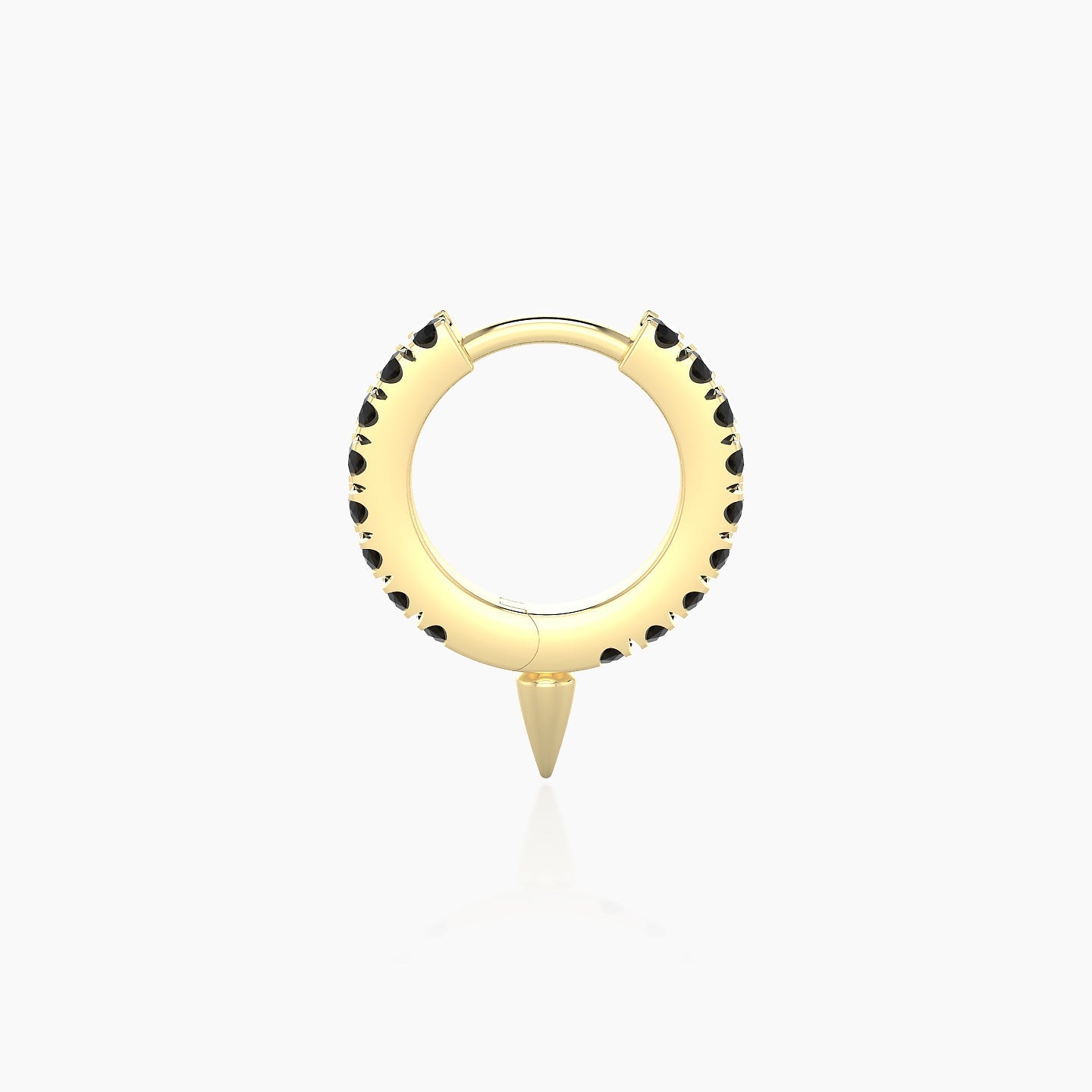 Xuan | 18k Yellow Gold 6.5 mm Spike Black Diamond Hoop Piercing