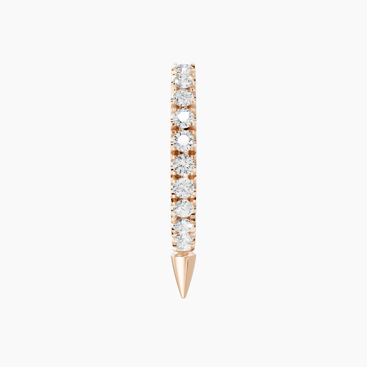 Xuan | 18k Rose Gold 8 mm Spike Diamond Hoop Piercing