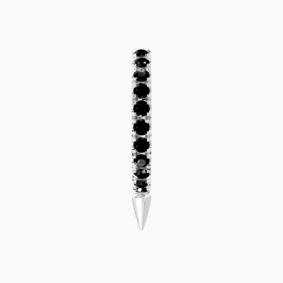 Xuan | 18k White Gold 8 mm Spike Black Diamond Hoop Piercing