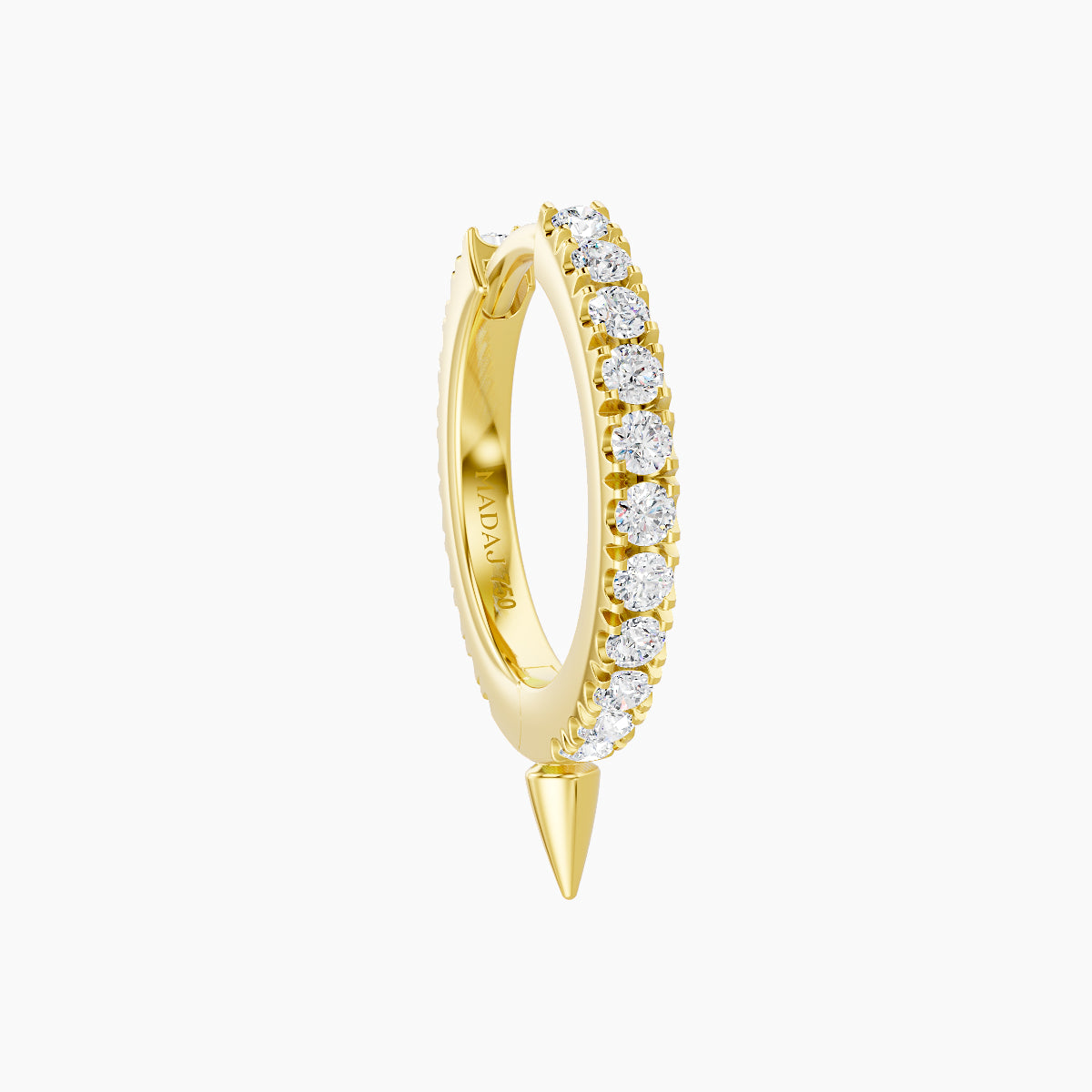 Xuan | 18k Yellow Gold 8 mm Spike Diamond Hoop Piercing
