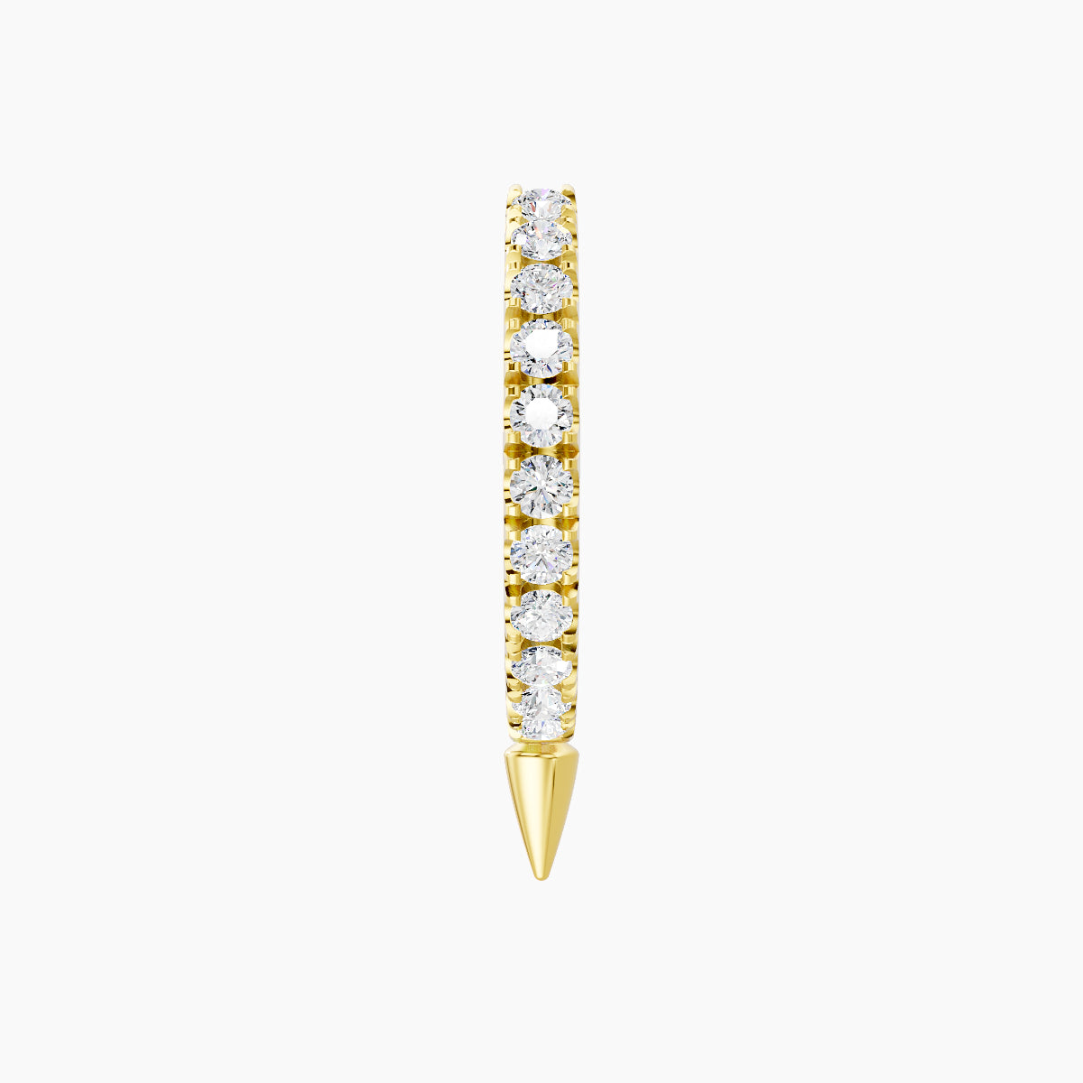 Xuan | 18k Yellow Gold 8 mm Spike Diamond Hoop Piercing
