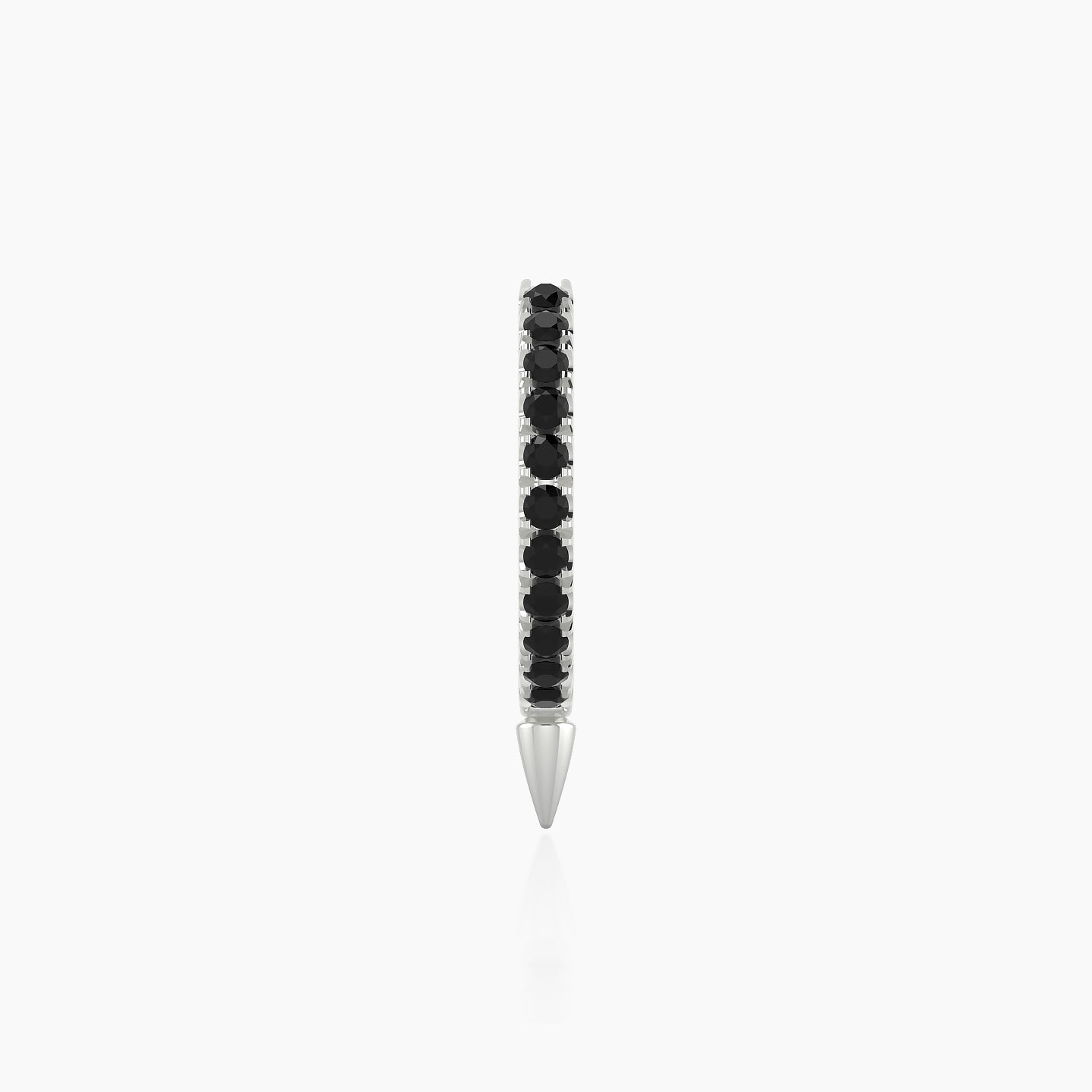 Xuan | 18k White Gold 8 mm Spike Black Diamond Hoop Piercing