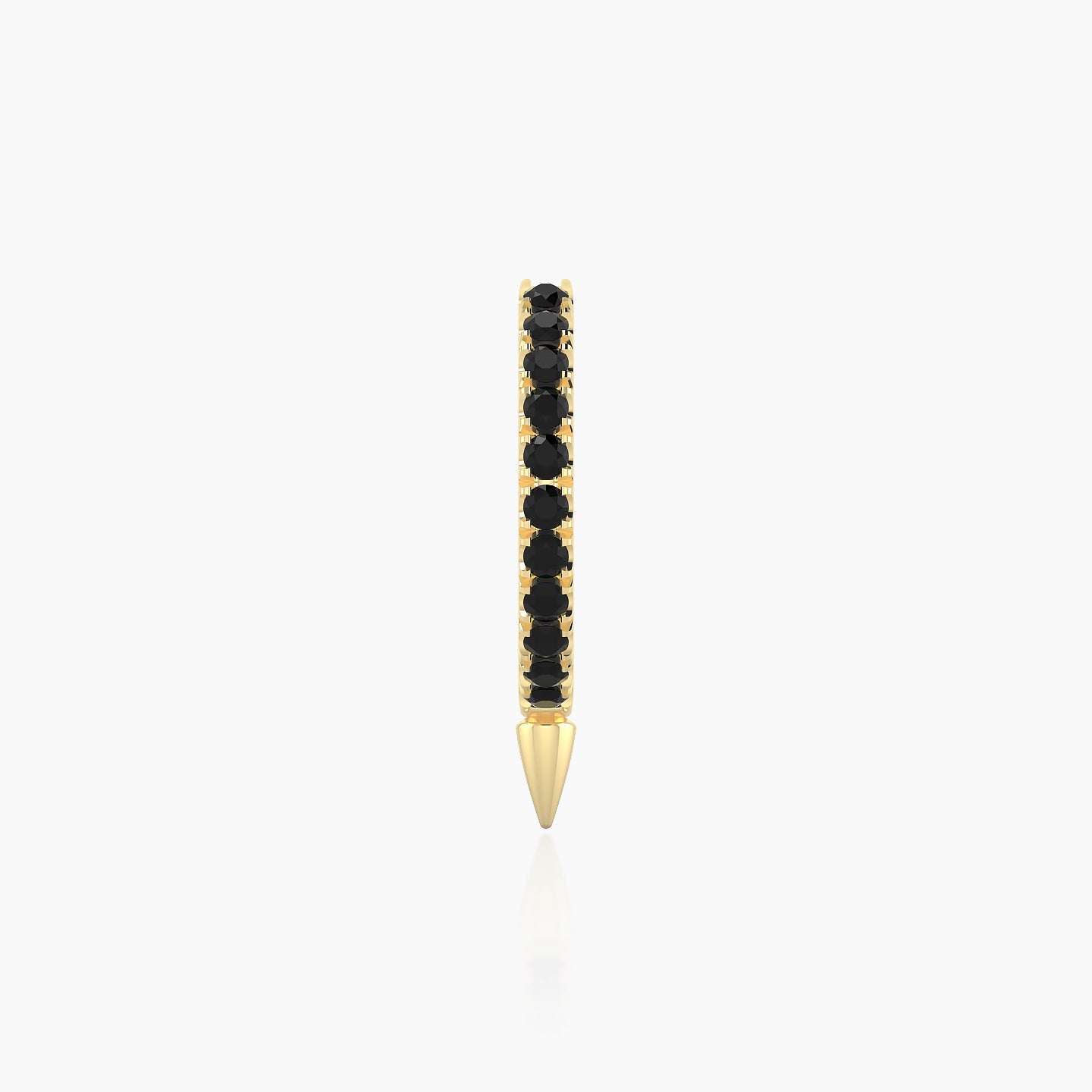 Xuan | 18k Yellow Gold 8 mm Spike Black Diamond Hoop Piercing