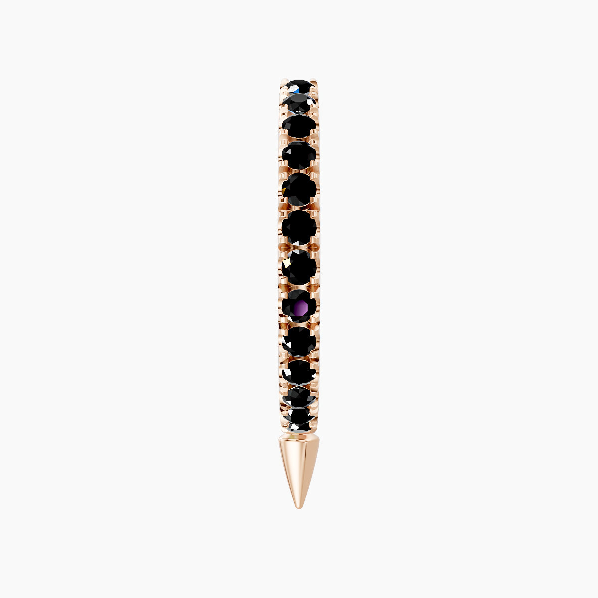 Xuan | 18k Rose Gold 9.5 mm Spike Black Diamond Hoop Piercing