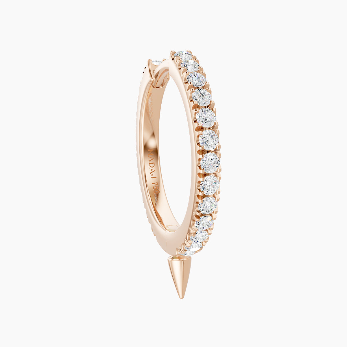 Xuan | 18k Rose Gold 9.5 mm Spike Diamond Hoop Piercing