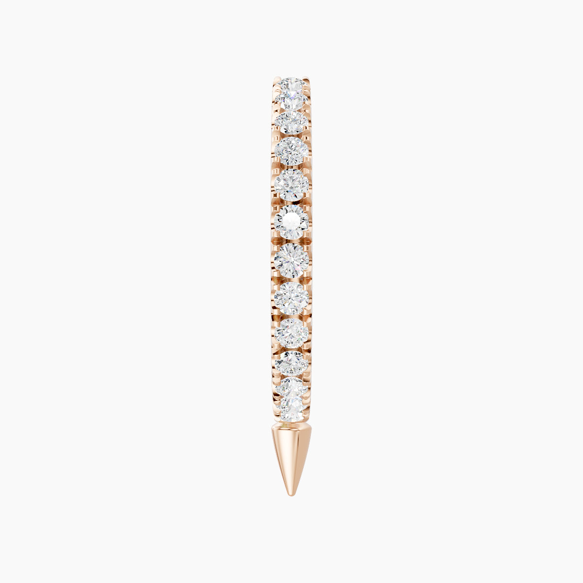 Xuan | 18k Rose Gold 9.5 mm Spike Diamond Hoop Piercing