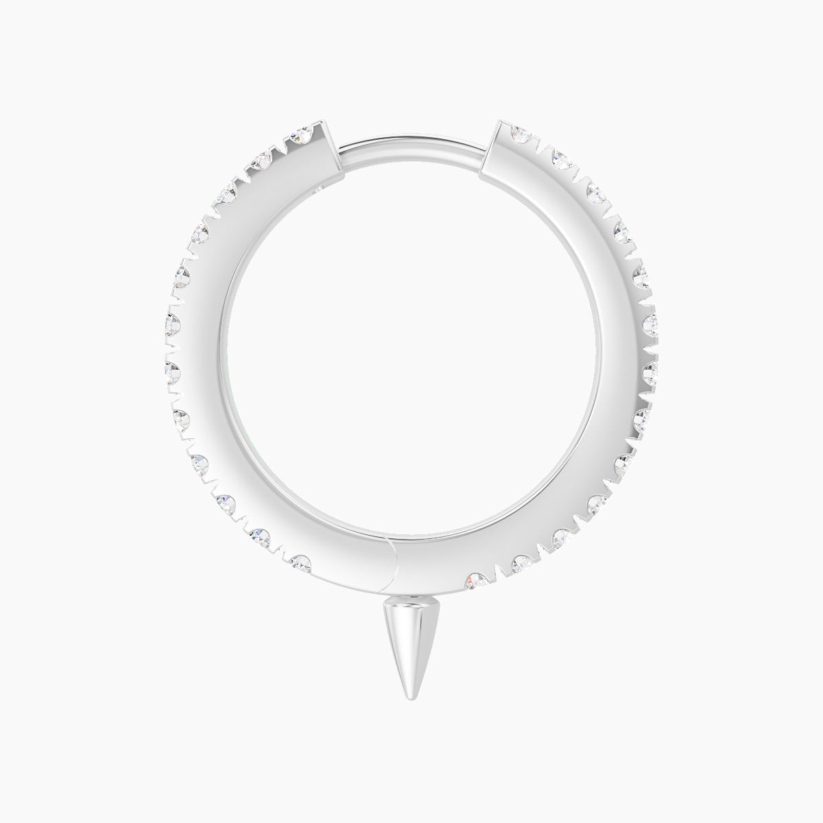 Xuan | 18k White Gold 9.5 mm Spike Diamond Hoop Piercing