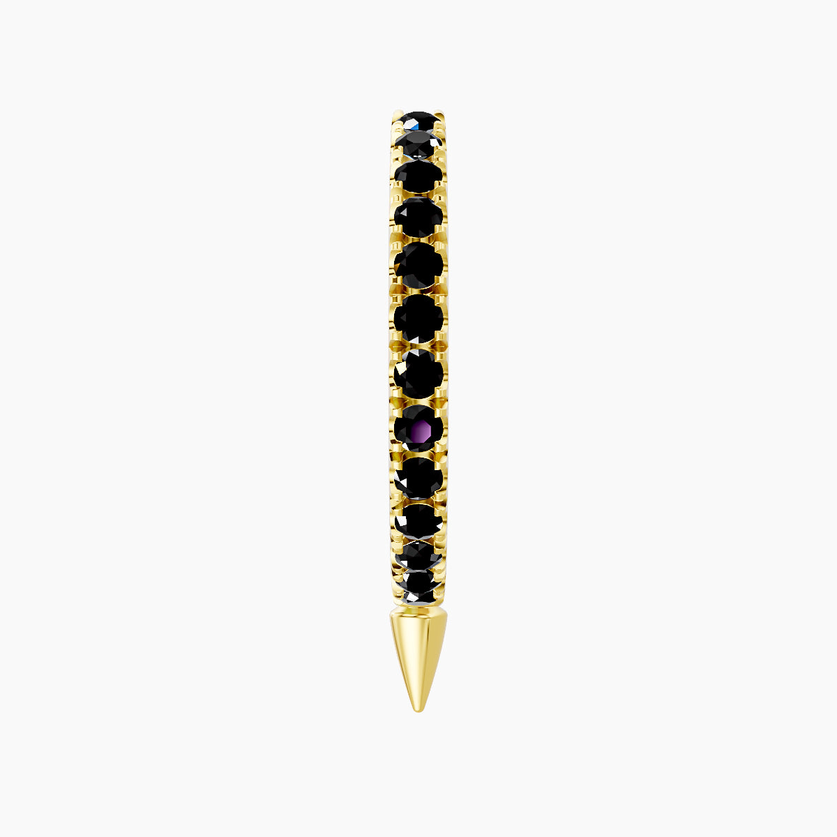 Xuan | 18k Yellow Gold 9.5 mm Spike Black Diamond Hoop Piercing