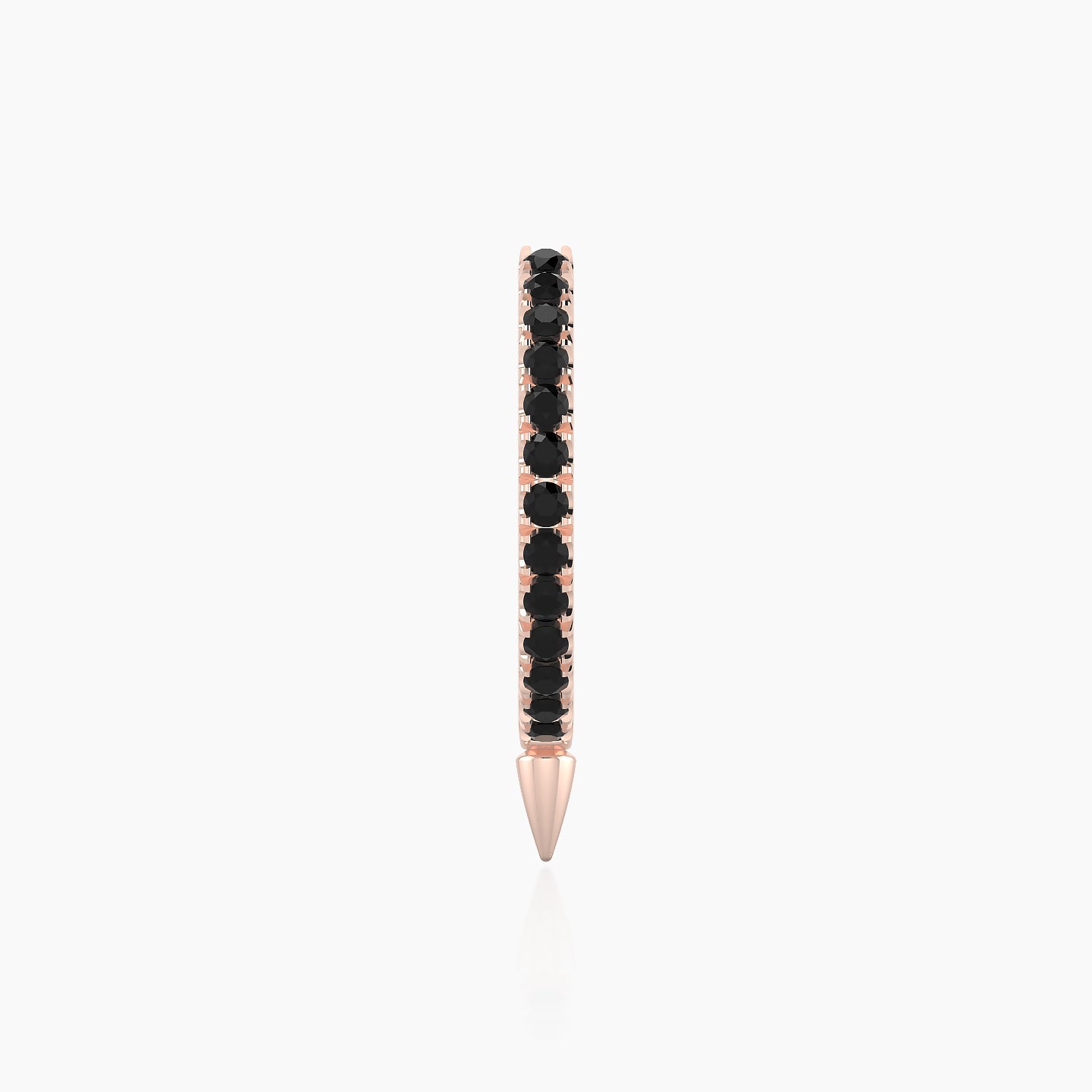 Xuan | 18k Rose Gold 9.5 mm Spike Black Diamond Hoop Piercing