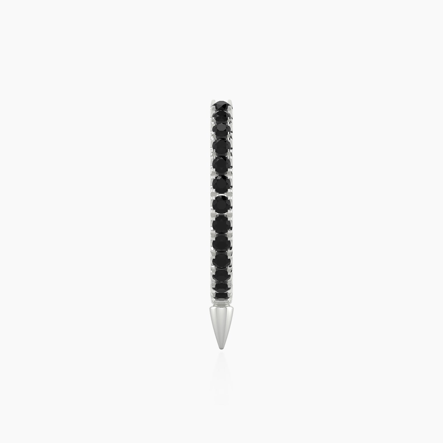 Xuan | 18k White Gold 9.5 mm Spike Black Diamond Hoop Piercing