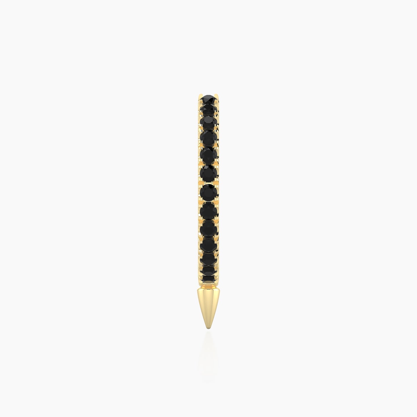 Xuan | 18k Yellow Gold 9.5 mm Spike Black Diamond Hoop Piercing